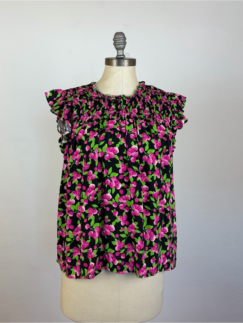 ModCloth Raspberry Floral Shirt